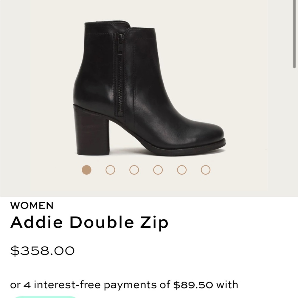 Frye Addie Double Zip, black, size 8, like new